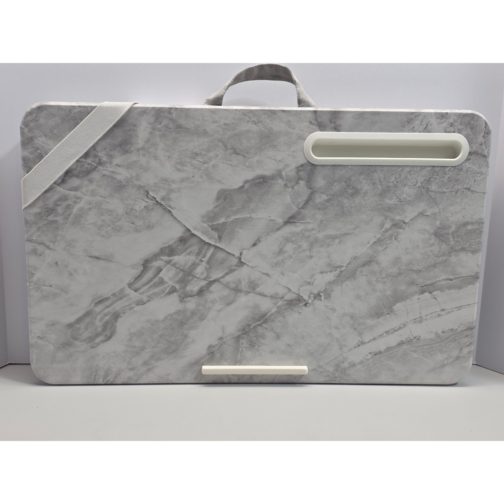 LapGear Grey Marble Lap Desk with Storage Cushion Base and Device Slot 21x12